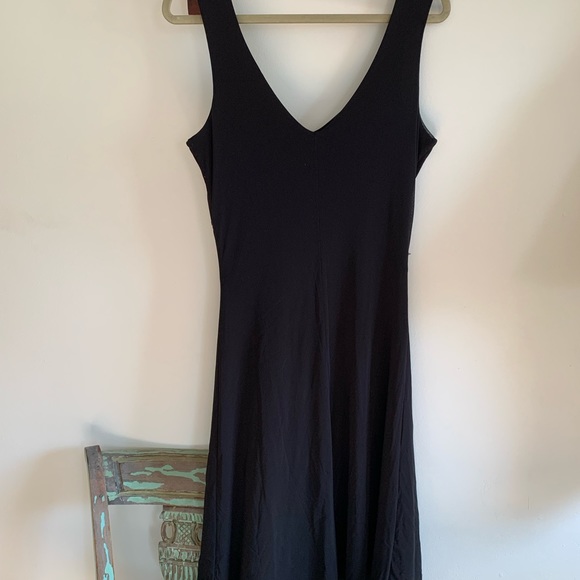 Midi-length black dress (sheer with a slip) - Picture 3 of 5